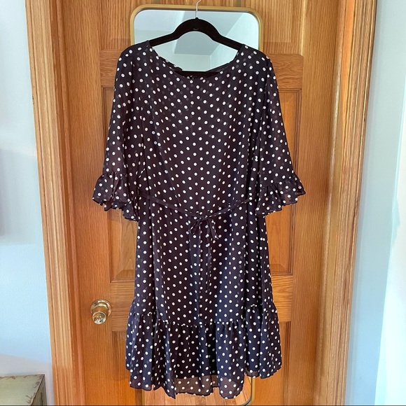 Betsey Johnson Dresses & Skirts - Navy and White Polka Dress